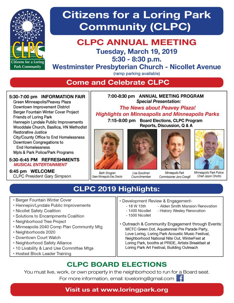 Flyer for CLPC Annual Meeting 2019