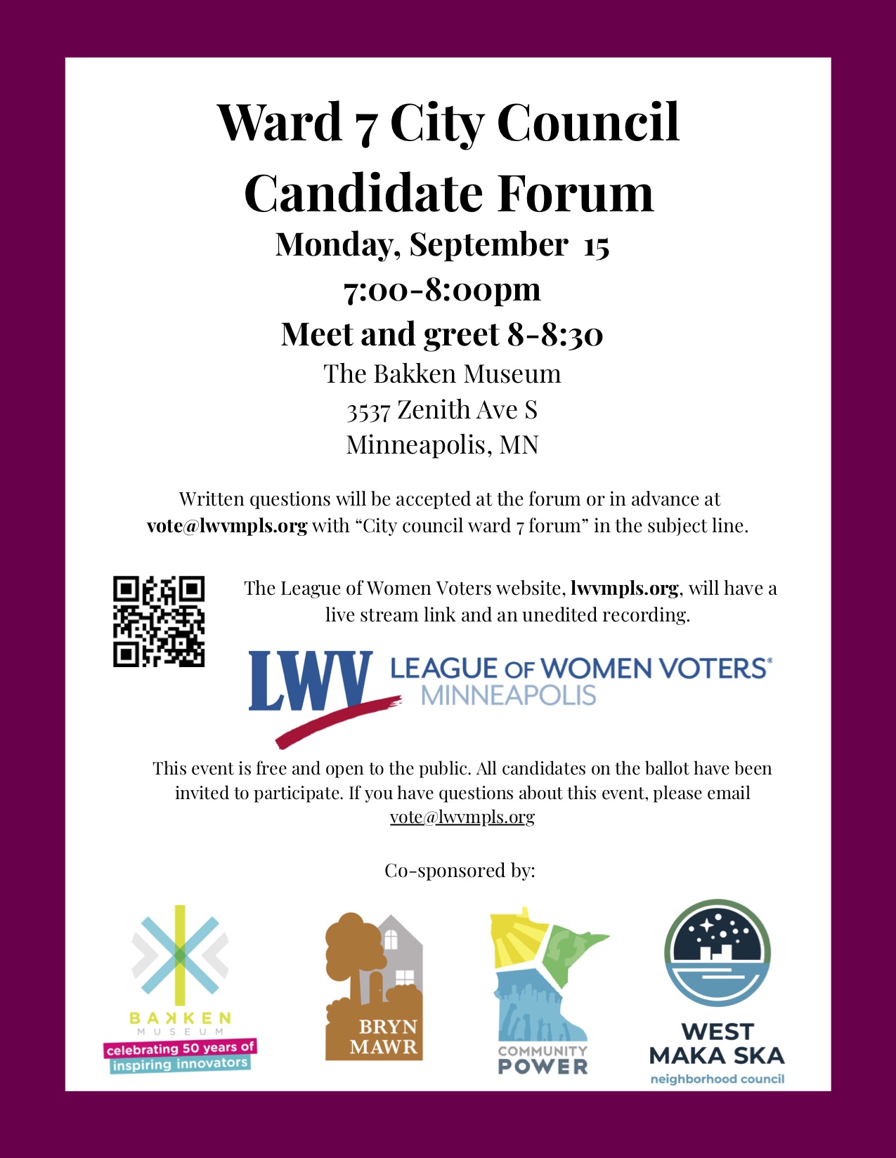 Ward 7 City Council Candidate Forum