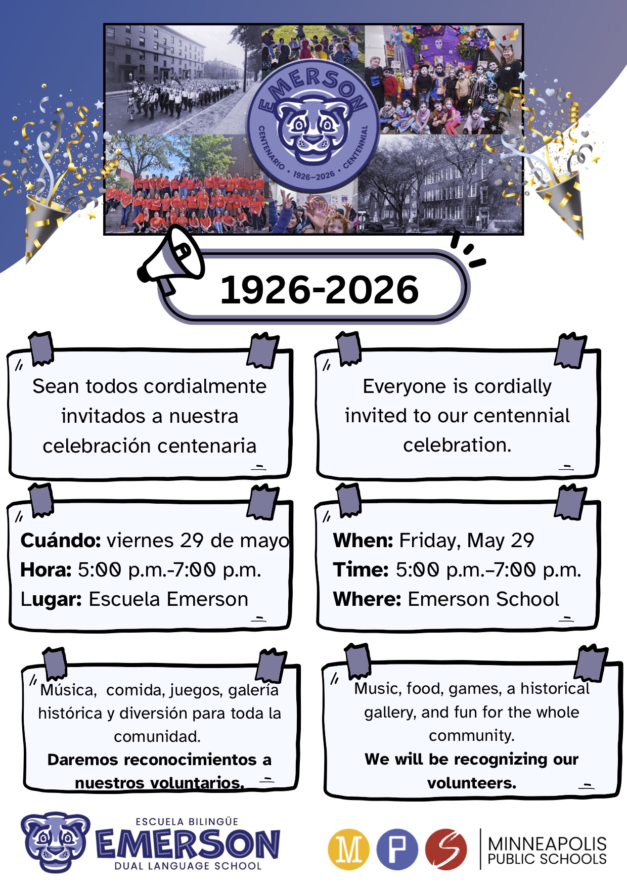 Emerson's 100 Year Celebration and Volunteer Appreciation Party
